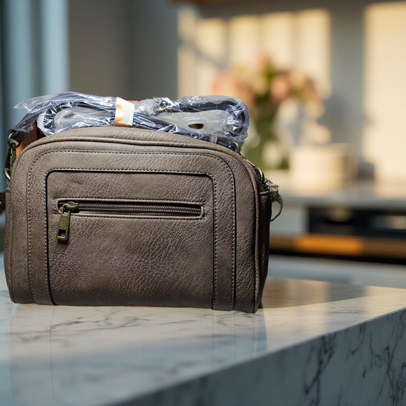 Ampere Creations Handbags - Ampere's Creations Vegan Leather Shitake Brown Crossbody Purse
